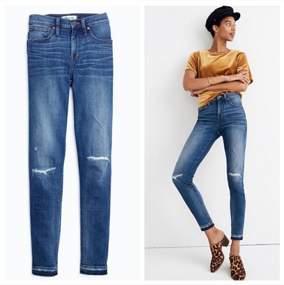 Madewell Denim - Madewell 9" High-Rise Skinny Jeans Rip and Repair